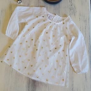 Lightweight White and Gold 24 month Shirt Dress